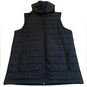Russell Dri-Power 360 Black Quilted Vest with Hood - Training Fit, Size M